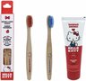 Hello Kitty Set Bamboe Tandenborstel 2 stuks + Tandpasta 50 ml - Voordeelpakket - Milieuvriendelijk - Duurzaam 