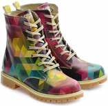 GOBY - Gekleurd Ruiten Patroon - Laarzen - Handmade