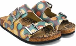 Goby Retro Circles Dames Sandalen - Slippers - Handmade Goby Retro Circles Dames Sandalen - Slippers - Handmade