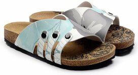 GOBY - Gray Flower - Sandalen - Slippers - Handmade GOBY - Gray Flower - Sandalen - Slippers - Handmade