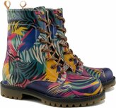 GOBY – Dames Veterboots met Tropische Bladeren GOBY – Dames Veterboots met Tropische Bladeren