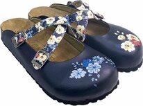 GOBY - Clogs met Blue Flowers - Handgemaakt GOBY - Clogs met Blue Flowers - Handgemaakt