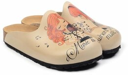 Goby - Melody Muse Dames Clogs - Handgemaakt - Muziekprint Goby - Melody Muse Dames Clogs - Handgemaakt - Muziekprint