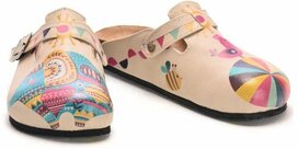Goby - Safari Joy Dames Clogs - Handgemaakt - Kleurrijke Print Goby - Safari Joy Dames Clogs - Handgemaakt - Kleurrijke Print