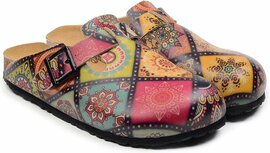 Goby - Boho Dreams Dames Clogs - Handgemaakt - Kleurrijk Patroon Goby - Boho Dreams Dames Clogs - Handgemaakt - Kleurrijk Patroon