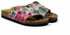 Goby - Floral Slide Sandals - Vegan Leer - Handgemaakt Goby - Floral Slide Sandals - Vegan Leer - Handgemaakt
