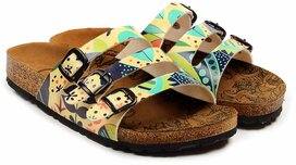 Goby - Colorful Straps Sandals - Vegan Leer - Handgemaakt - Geometrisch Design Goby - Colorful Straps Sandals - Vegan Leer - Handgemaakt - Geometrisch Design
