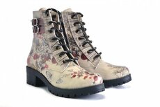 Goby Nature Elegance Dames Veterboots - Handgemaakt Vegan Leer Goby Nature Elegance Dames Veterboots - Handgemaakt Vegan Leer