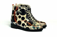 Goby Polka Garden Dames Enkellaarsjes - Handgemaakt Vegan Leer Goby Polka Garden Dames Enkellaarsjes - Handgemaakt Vegan Leer