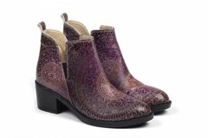 Goby Mystic Mandala Dames Enkellaarsjes - Handgemaakt Vegan Leer Goby Mystic Mandala Dames Enkellaarsjes - Handgemaakt Vegan Leer