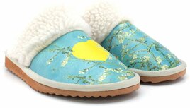 Goby Dames Sloffen – Handmade & Vegan – Almond Blossom Art Edition Goby Dames Sloffen – Handmade & Vegan – Almond Blossom Art Edition