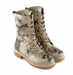 Goby Dames Veterboots Floral Elegance - Handgemaakt Vegan Leer Goby Dames Veterboots Floral Elegance - Handgemaakt Vegan Leer