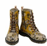 Goby Golden Bloom Dames Veterboots - Handgemaakt Vegan Leer