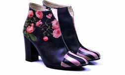 Goby Blossom Elegance Dames Enkellaarsjes - Handgemaakt Vegan Leer Goby Blossom Elegance Dames Enkellaarsjes - Handgemaakt Vegan Leer