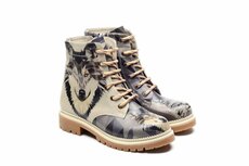 Goby Wolf Spirit Dames Veterboots - Handgemaakt Vegan Leer - Maat Goby Wolf Spirit Dames Veterboots - Handgemaakt Vegan Leer - Maat