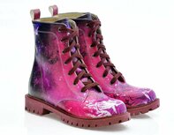 Goby Galaxy Dream Dames Veterboots - Handgemaakt Vegan Leer Goby Galaxy Dream Dames Veterboots - Handgemaakt Vegan Leer