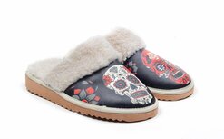 Goby Skull Dames Sloffen - Vegan Leer - Handgemaakt Goby Skull Dames Sloffen - Vegan Leer - Handgemaakt