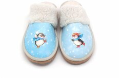 Goby Penguin Bliss Dames Sloffen - Vegan Leer - Handgemaakt Goby Penguin Bliss Dames Sloffen - Vegan Leer - Handgemaakt