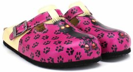 Goby - Pink Panther Dames Clogs - Handgemaakt - Kattenprint Goby - Pink Panther Dames Clogs - Handgemaakt - Kattenprint