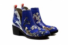 Goby - Japanse Bloemen Dames Enkellaarzen