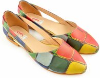GOBY - Vierkante Bellen - Ballerinas - Flats - Hoge kwaliteit - Handmade - Meisjesprint GOBY - Vierkante Bellen - Ballerinas - Flats - Hoge kwaliteit - Handmade - Meisjesprint