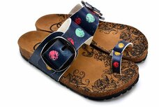 Goby - Dotted Joy Sandalen - Vegan Leer - Handgemaakt - Kleurrijke Stippen