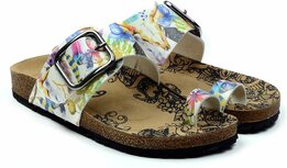 GOBY – Dames Slippers met Kleurrijke Print – Handmade en Vegan – Comfort en Karakter GOBY – Dames Slippers met Kleurrijke Print – Handmade en Vegan – Comfort en Karakter