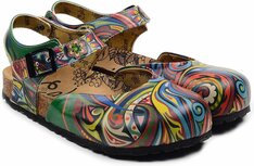 Goby – Vivid Whirl Dames Clogs – Handmade - Vegan Goby – Vivid Whirl Dames Clogs – Handmade - Vegan