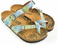 GOBY Blauw Mandala Patroon Slippers - Sandalen – Handgemaakt – Premium Kwaliteit GOBY Blauw Mandala Patroon Slippers - Sandalen – Handgemaakt – Premium Kwaliteit