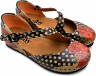 GOBY Clogs met Dotted Flowers – Handgemaakt – Hoge Kwaliteit GOBY Clogs met Dotted Flowers – Handgemaakt – Hoge Kwaliteit
