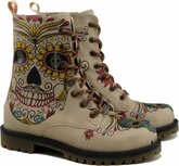 GOBY - Skull - Enkellaarsjes - Damesboots - Laarzen - Hoge kwaliteit - Handmade