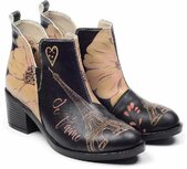 Goby Parisian Love Dames Enkellaarsjes - Handgemaakt Vegan Leer Goby Parisian Love Dames Enkellaarsjes - Handgemaakt Vegan Leer