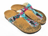 Goby Vibrant Floral Dames Sandalen - Vegan Leer - Multikleur Goby Vibrant Floral Dames Sandalen - Vegan Leer - Multikleur