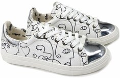 GOBY Getekende Gezichten Sneakers - Schoenen – Handgemaakt – Premium Kwaliteit GOBY Getekende Gezichten Sneakers - Schoenen – Handgemaakt – Premium Kwaliteit