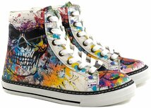 Goby - Skull Splash - Sneaker Laars - Dames Sneakers - Vegan - Handgemaakt Goby - Skull Splash - Sneaker Laars - Dames Sneakers - Vegan - Handgemaakt