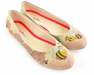 GOBY Bee Happy Ballerina's – Handmade – Vegan Leer – Dames GOBY Bee Happy Ballerina's – Handmade – Vegan Leer – Dames
