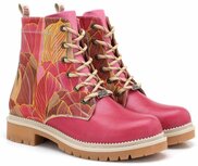 GOBY – Autumn Bloom Dames Boots – Handmade en Vegan – Warmroze met Bladmotief GOBY – Autumn Bloom Dames Boots – Handmade en Vegan – Warmroze met Bladmotief