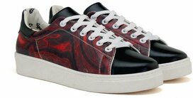 Goby – Crimson Marble Dames Sneakers – Handmade – Vegan Goby – Crimson Marble Dames Sneakers – Handmade – Vegan