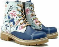 Goby Blue Floral – Dames Laarzen – Handmade – Vegan Leer