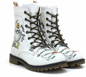 Goby Peace Biscuit Boots – Dames Lange Veterboots – Vegan Leer – Handgemaakt