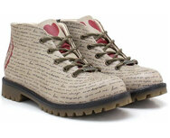 Goby - Love Letters Dames Enkellaarzen - Vegan Leer - Handgemaakt - Tekst en Hart Design 