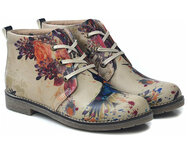 Goby - Floral Harmony Dames Enkellaarzen - Vegan Leer - Handgemaakt