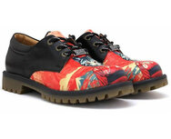 GOBY – Red Rebel Dames Veterschoenen – Handmade en Vegan – Krachtig en Artistiek