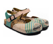 GOBY Clogs mit Flamingo-Print – Handgefertigt