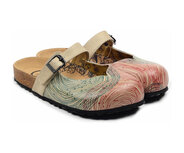 GOBY Clogs mit rosa Muster – handgefertigt