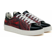 Goby – Crimson Marble Dames Sneakers – Handmade – Vegan