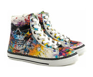 Goby - Skull Splash - Sneaker Laars - Dames Sneakers - Vegan - Handgemaakt