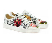Goby Floral Art Sneakers Dames – Handgemaakt – Vegan Leer