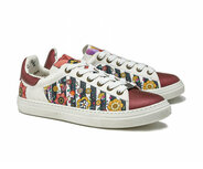 Goby Floral Fusion Dames Sneakers - Bloemenprint & Bordeau Detail 